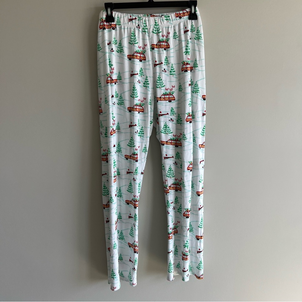 Sail to Sable Curetivity Ho Ho Ho Christmas print hand painted pajama pants Lg - Picture 2 of 8